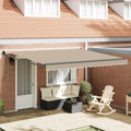 Einziehbare Markise Beige 400 x 300 cm Polyester und Aluminium