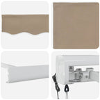 Einziehbare Markise Beige 400 x 300 cm Stoff und Metall