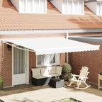 Einziehbare Markise Weiß 400 x 300 cm Polyester und Aluminium