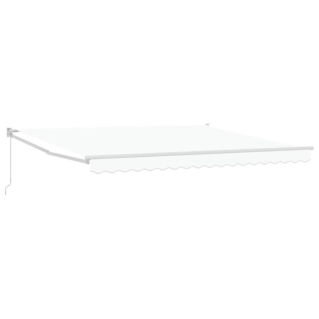 Einziehbare Markise Weiß 400 x 300 cm Polyester und Aluminium