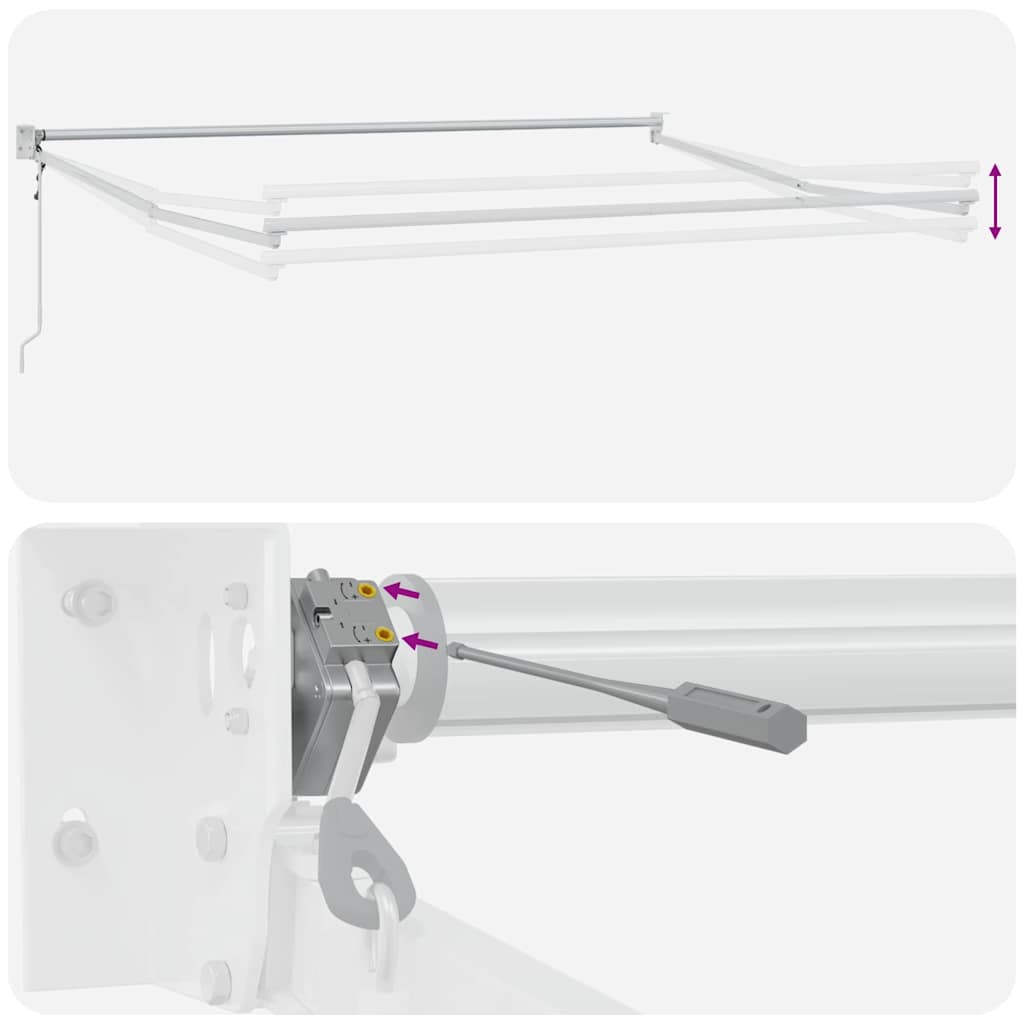 Einziehbare Markise Weiß 400 x 300 cm Polyester und Aluminium