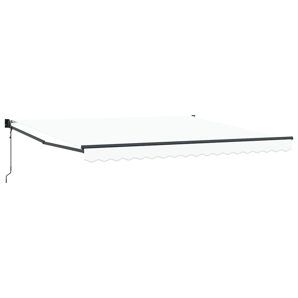 Einziehbare Markise Weiß 400 x 300 cm Polyester und Aluminium