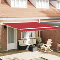 Einziehbare Markise Rot 400 x 300 cm Polyester und Aluminium