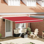 Einziehbare Markise Rot 400 x 300 cm Polyester und Aluminium