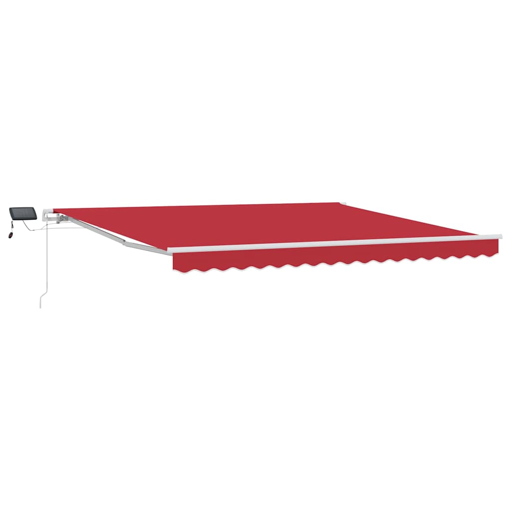 Einziehbare Markise Rot 400 x 300 cm Stoff und Stahl