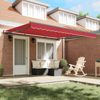 Einziehbare Markise Rot 400 x 300 cm Polyester und Stahl