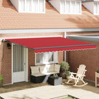 Einziehbare Markise Rot 400 x 300 cm Stoff und Aluminium