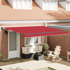 Einziehbare Markise Rot 400 x 300 cm Polyester und Aluminium