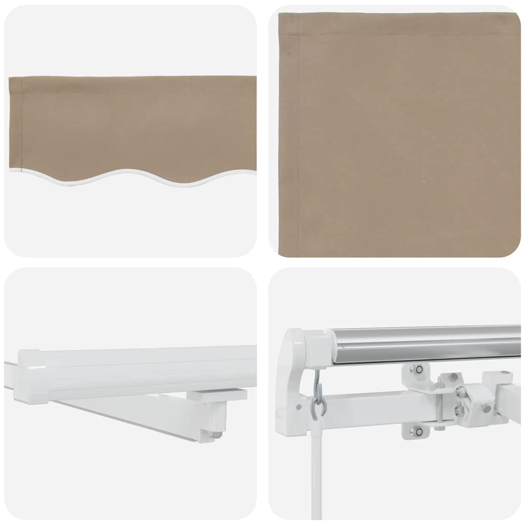 Einziehbare Markise Beige 400 x 300 cm Stoff und Stahl