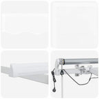 Einziehbare Markise Weiß 400 x 350 cm Polyester und Metall