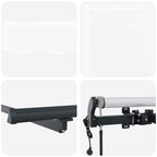 Einziehbare Markise Weiß 400 x 350 cm Stoff und Aluminium