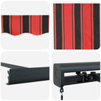 Einziehbare Markise Rot und Schwarz 450 x 300 cm