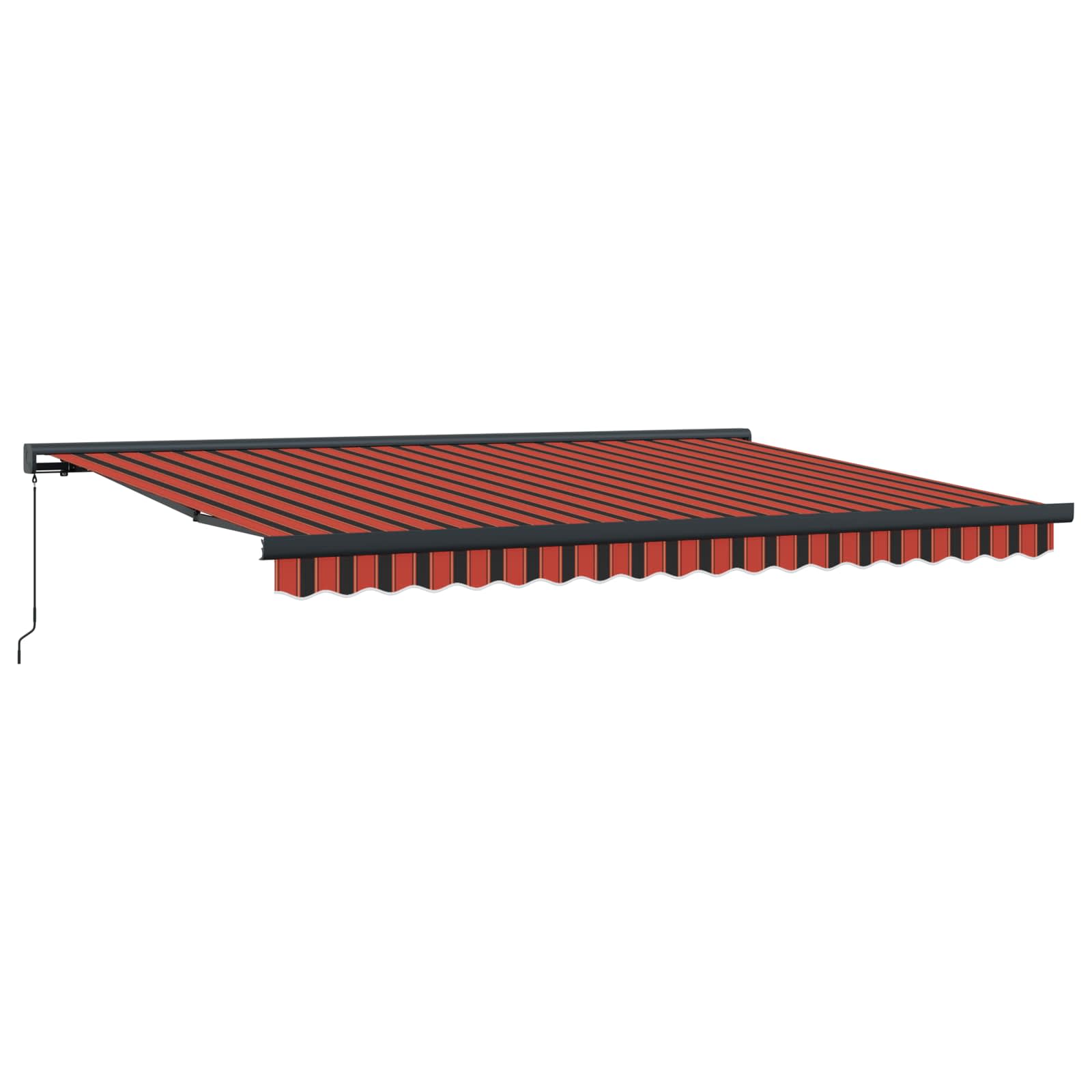 Einziehbare Markise Rot und Schwarz 450 x 300 cm