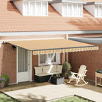 Einziehbare Markise Mehrfarbig 450 x 300 cm Polyester und Stahl