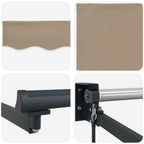 Markise Beige 450 x 300 x 165 cm Polyester und Metall