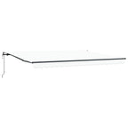 Einziehbare Markise Weiß 450 x 300 cm Stoff und Aluminium