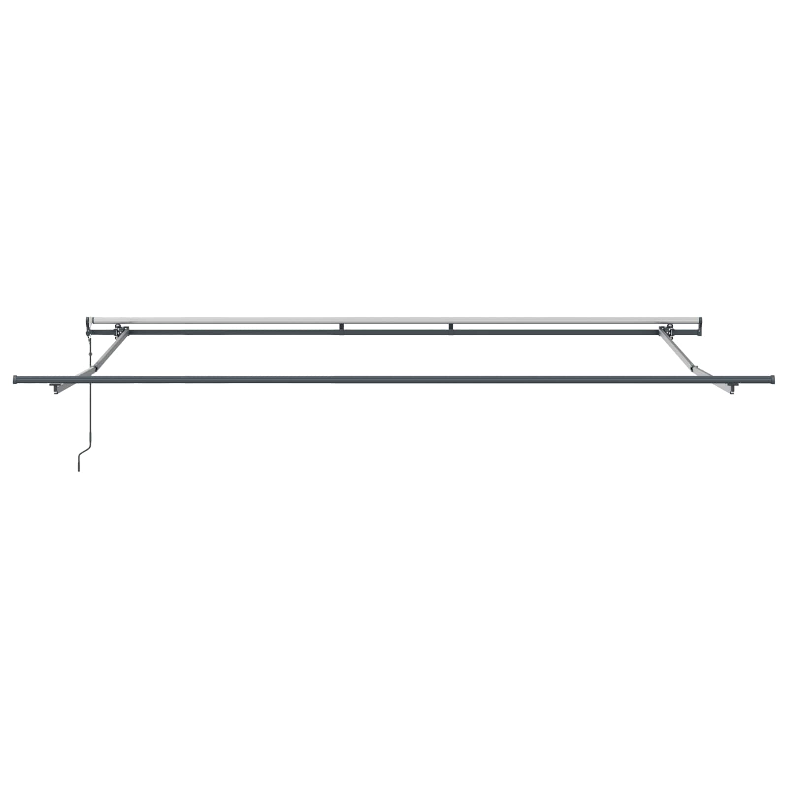 Einziehbare Markise Weiß 450 x 300 cm Stoff und Aluminium
