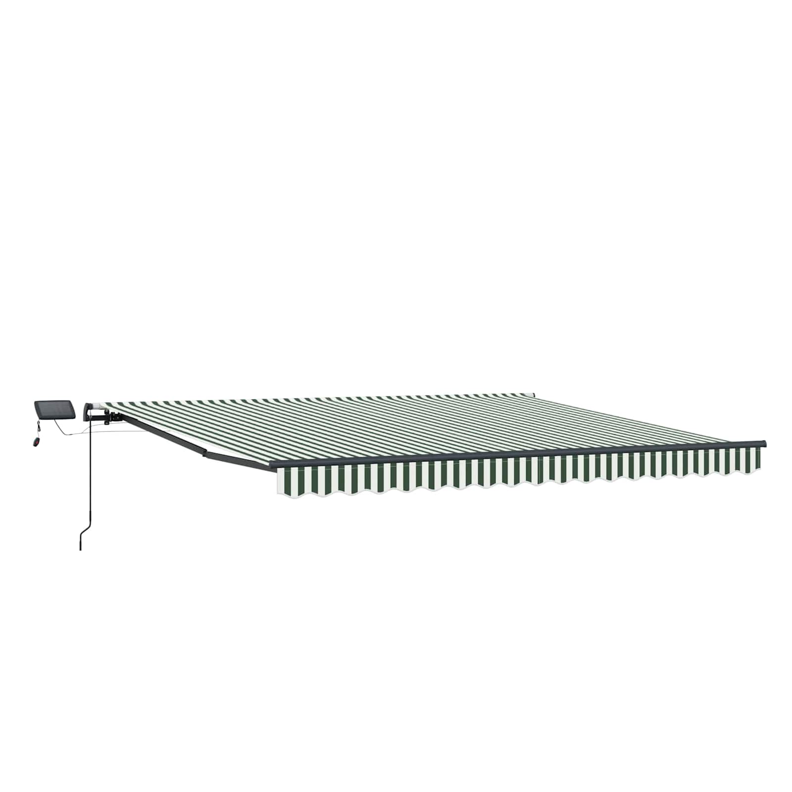 Einziehbare Markise Grün und Weiß 450 x 300 cm Stoff