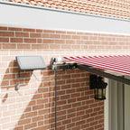 Einziehbare Markise Rot und Weiß 450 x 350 cm Stoff