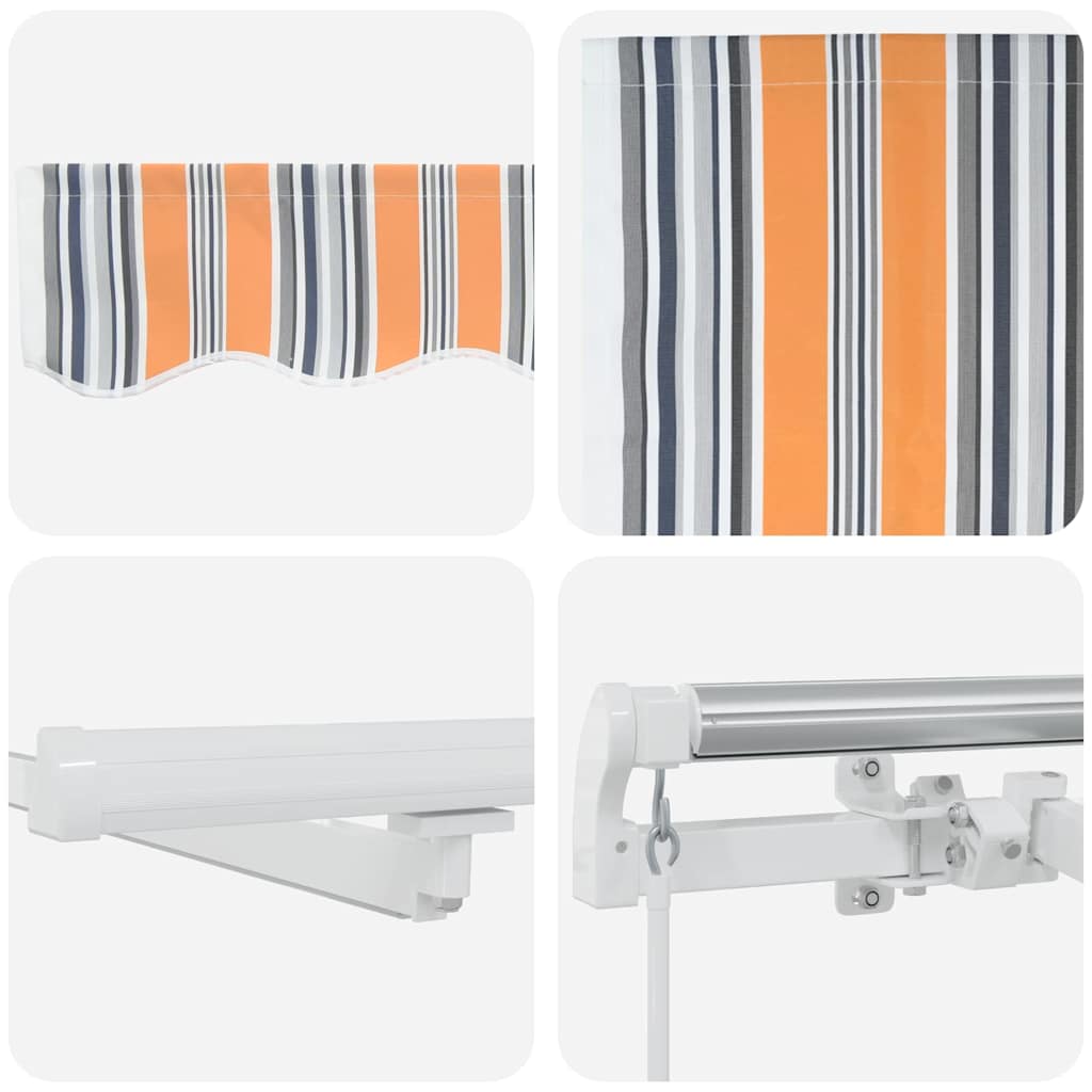 Einziehbare Markise Mehrfarbig 450 x 350 cm Stoff und Stahl