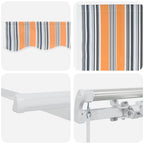 Einziehbare Markise Mehrfarbig 450 x 350 cm Polyester und Stahl