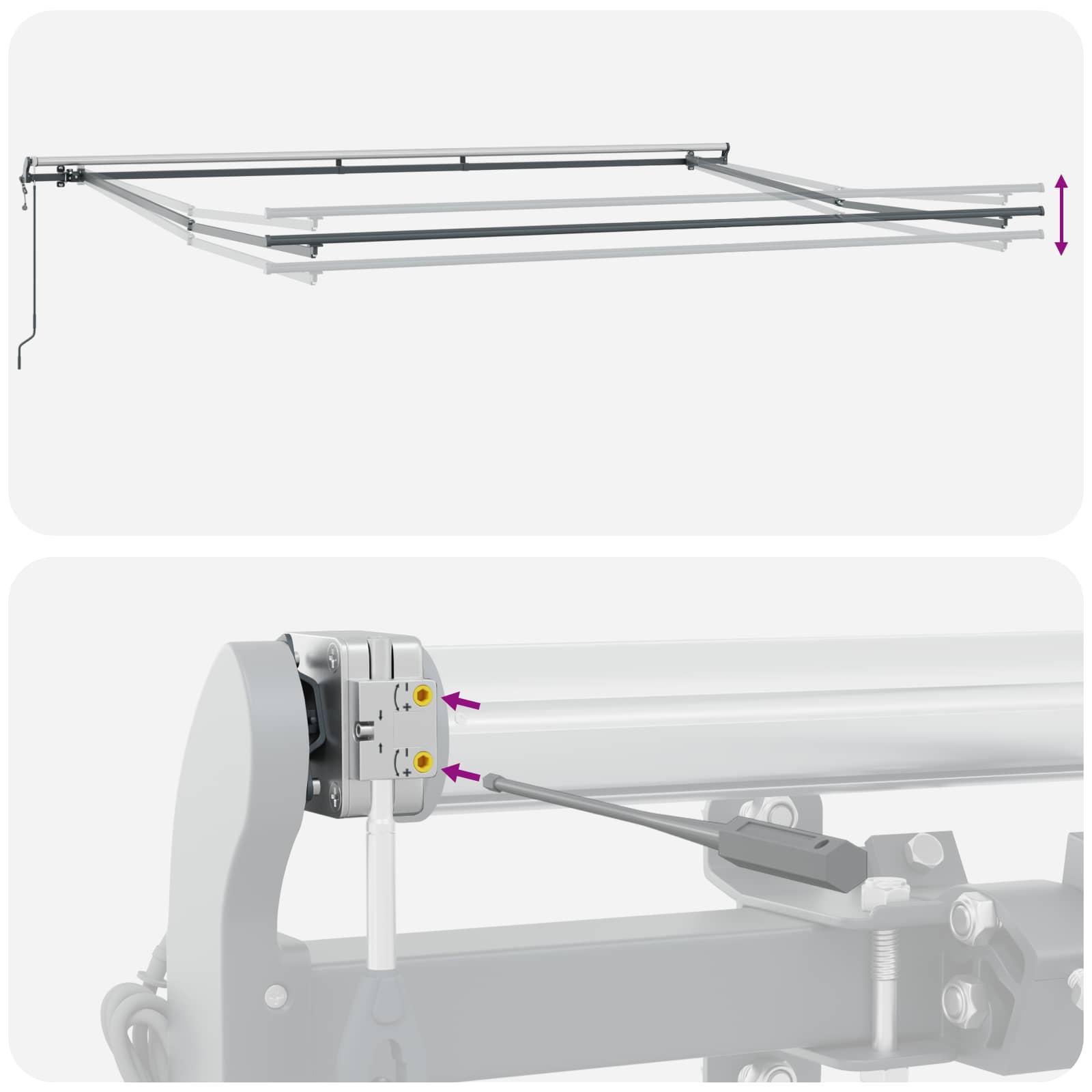 Einziehbare Markise Mehrfarbig 450 x 350 cm Stoff und Aluminium