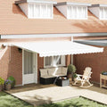 Einziehbare Markise Weiß 450 x 350 cm Stoff und Stahl