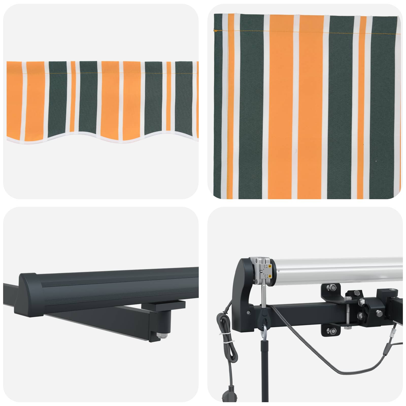 Markisenstoff Grün und Gelb 450 x 350 cm Polyester