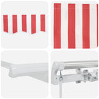 Markise Rot und Weiß 500 x 300 x 165 cm Polyester und Metall