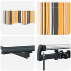 Einziehbare Markise Mehrfarbig 500 x 300 cm Polyester und Stahl
