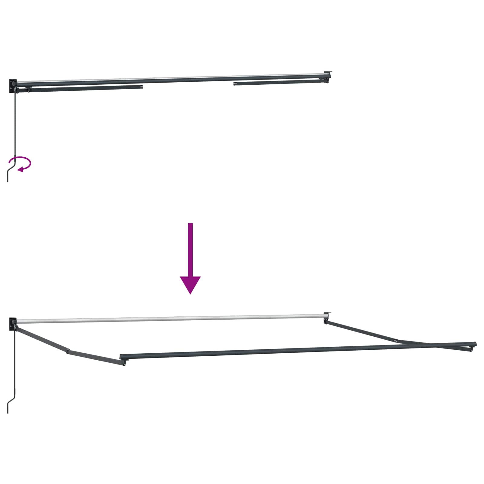 Einziehbare Markise Mehrfarbig 500 x 300 cm