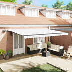 Einziehbare Markise Weiß 500 x 300 cm Stoff