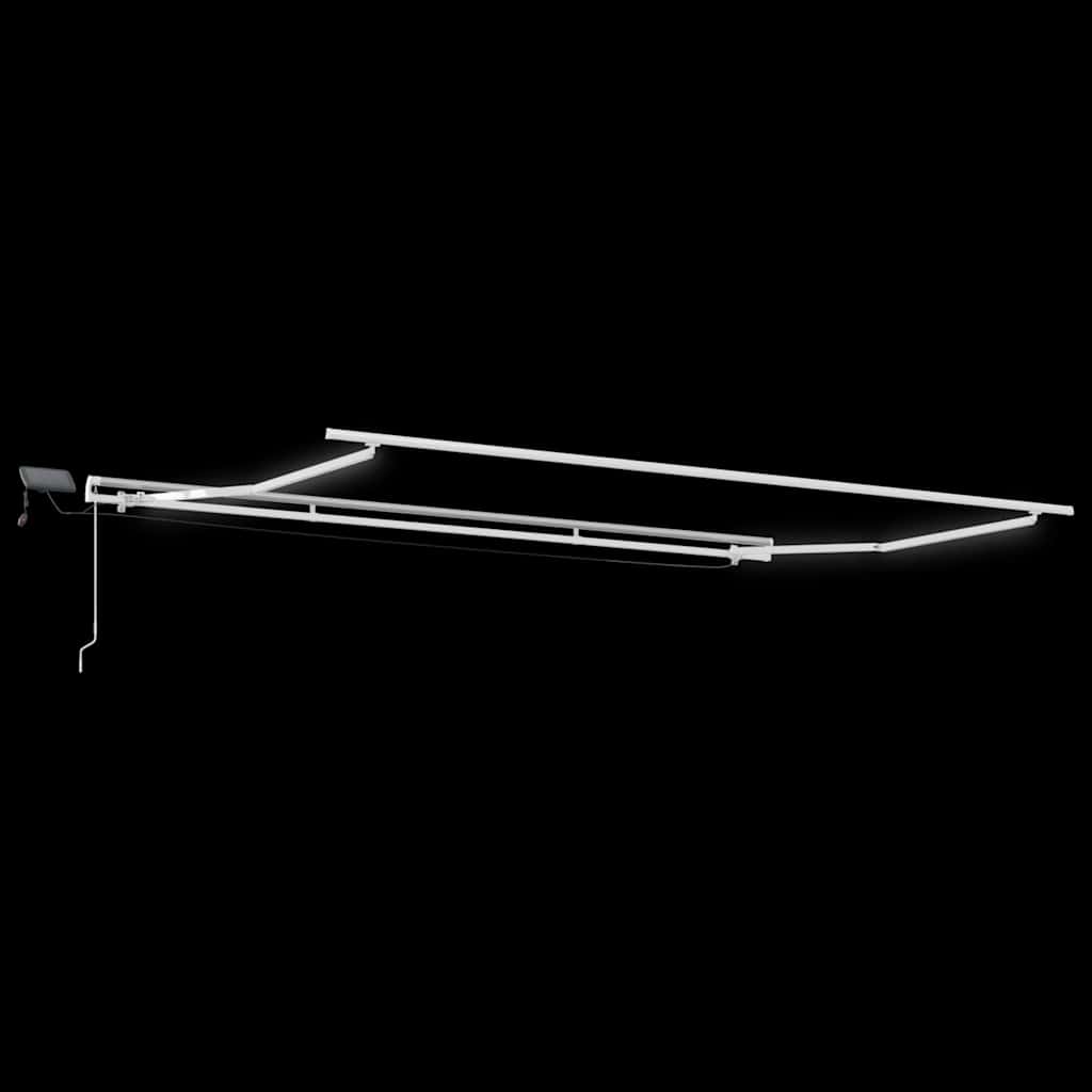 Einziehbare Markise Grün und Weiß 500 x 300 cm Stoff und Stahl