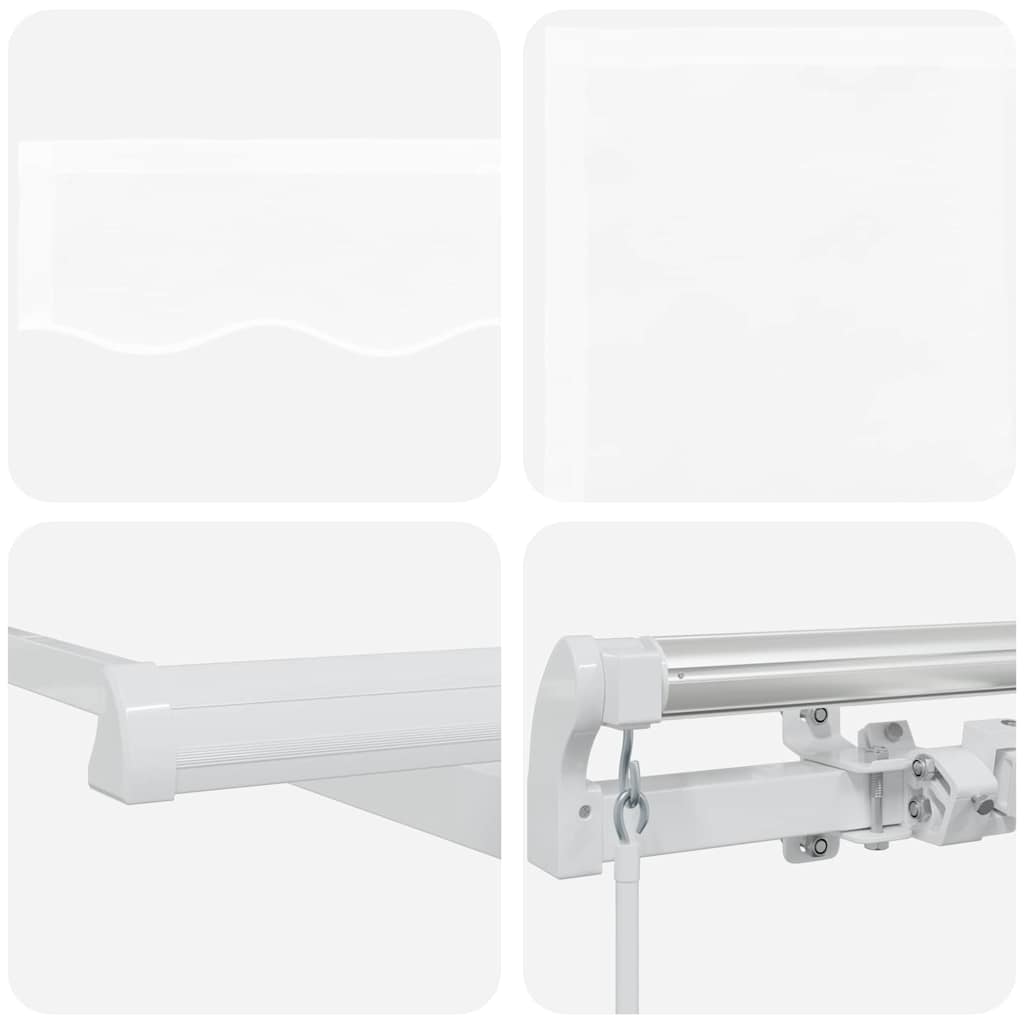 Einziehbare Markise Weiß 500 x 350 cm Polyester und Aluminium