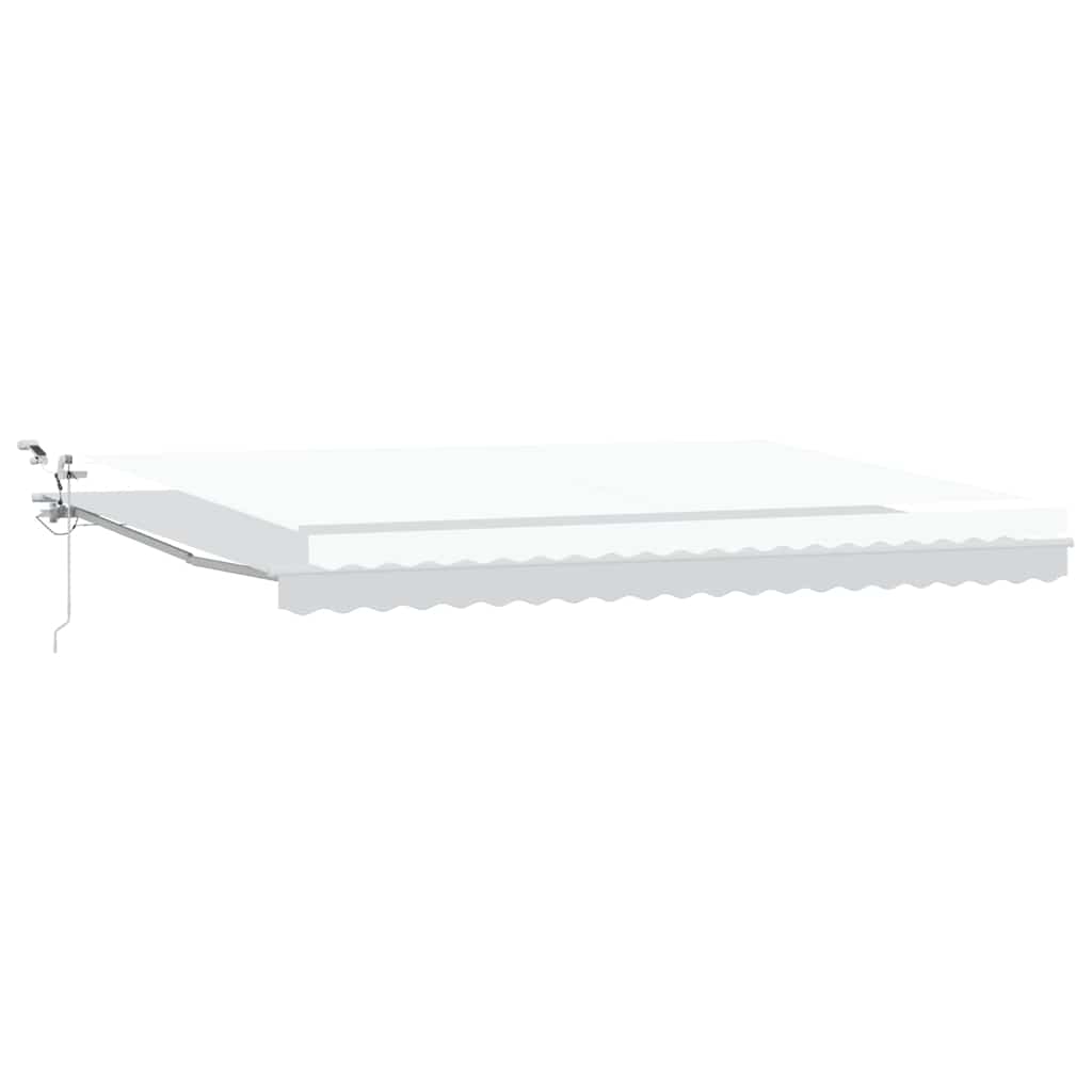 Einziehbare Markise Weiß 500 x 350 cm Polyester und Metall