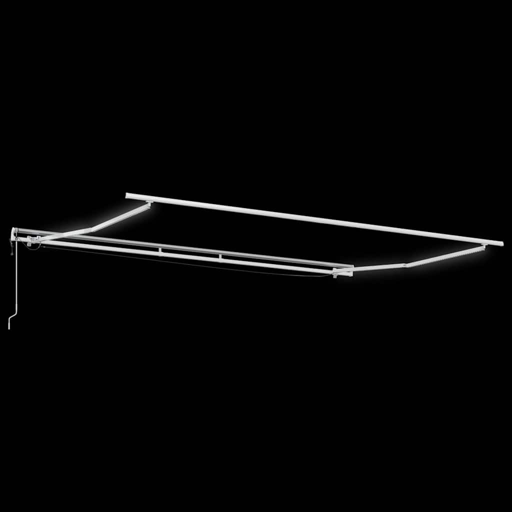 Einziehbare Markise Weiß 500 x 350 cm Polyester und Metall