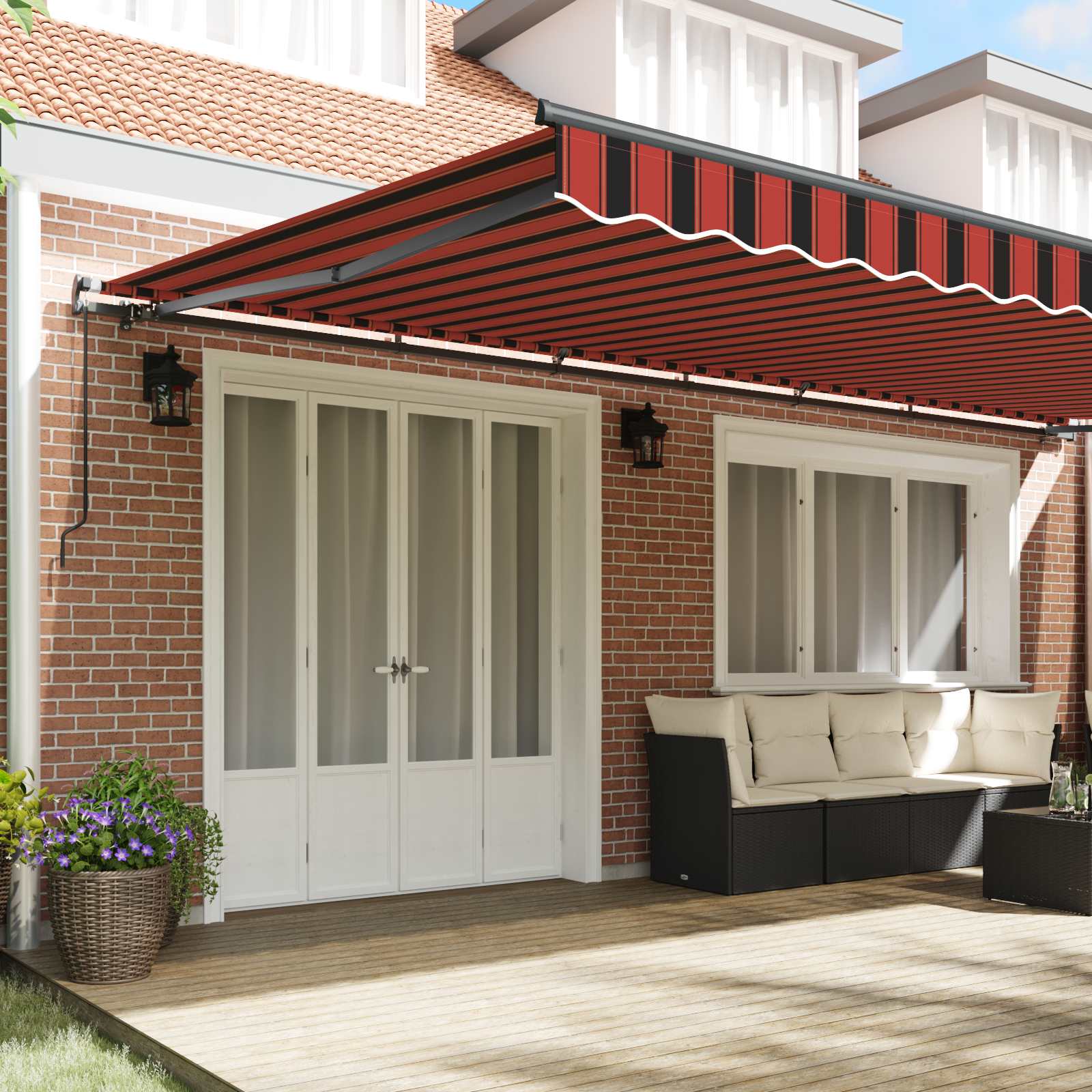 Einziehbare Markise Orange und Braun 600 x 300 cm