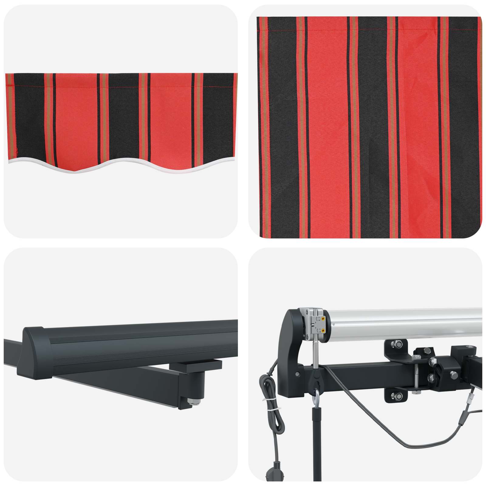 Markisenstoff Orange und Braun 600 x 350 cm Polyester