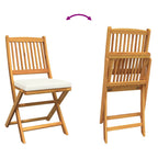 Klappstuhl mit Kissen 2 pcs Braun Massivholz Akazie