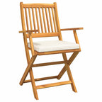 Klappstuhl mit Kissen 2 pcs Braun Massivholz Akazie