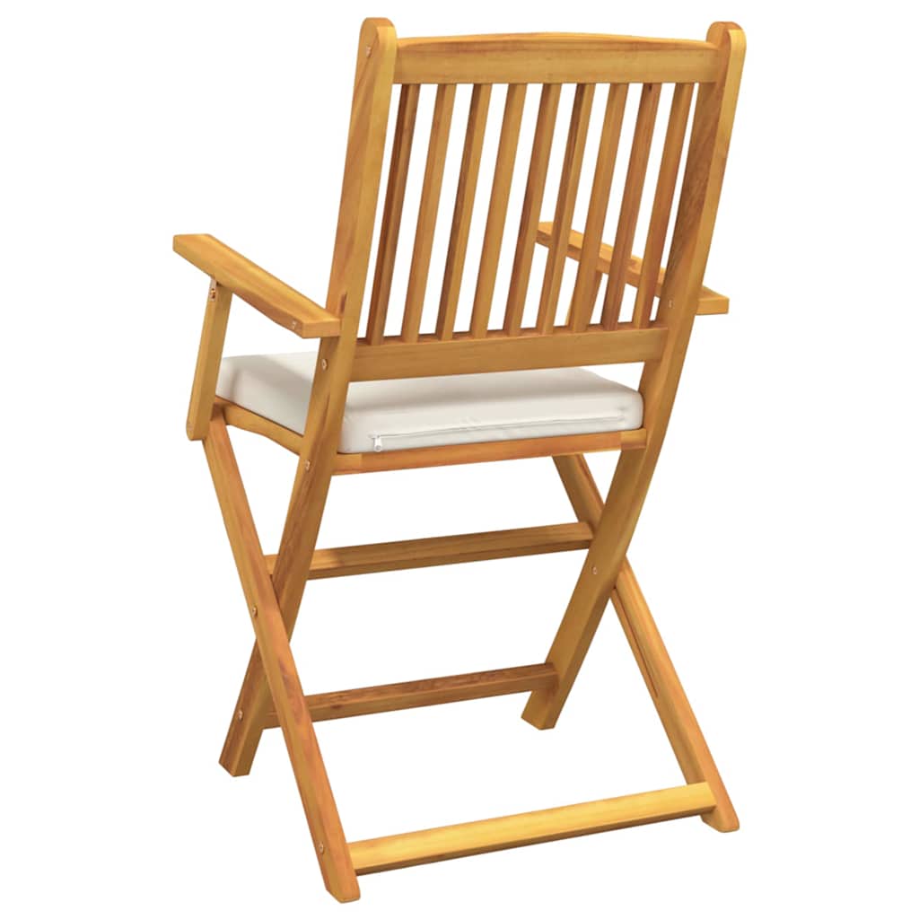 Klappstuhl mit Kissen 2 pcs Braun Massivholz Akazie