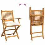 Klappstuhl mit Kissen 2 pcs Braun Massivholz Akazie