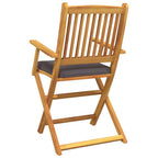 Klappstuhl mit Kissen 2 pcs Braun Massivholz Akazie