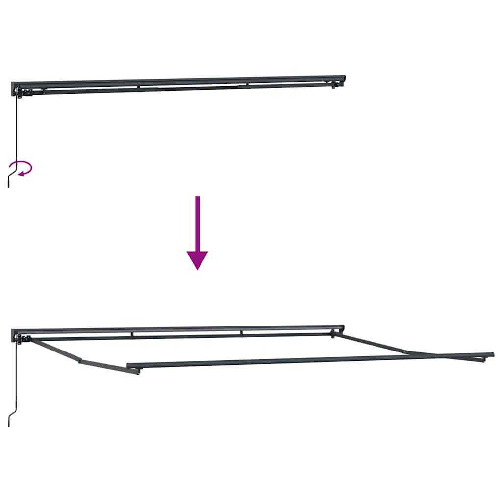 Markisenrahmen Verstellbar Anthrazit 4,5 × 3 m Stahl