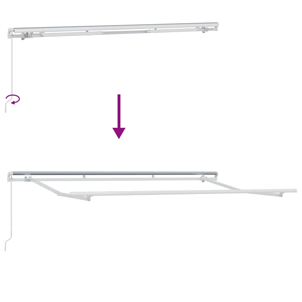 Markisenrahmen Weiß 3,5 x 2 m Metall