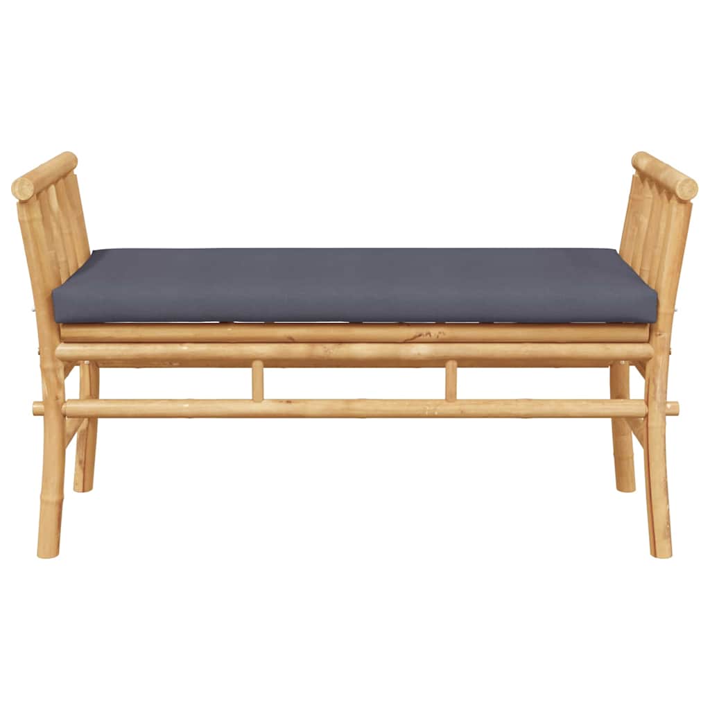 Gartenbank mit Kissen Braun 110 x 38 x 65cm Bambus