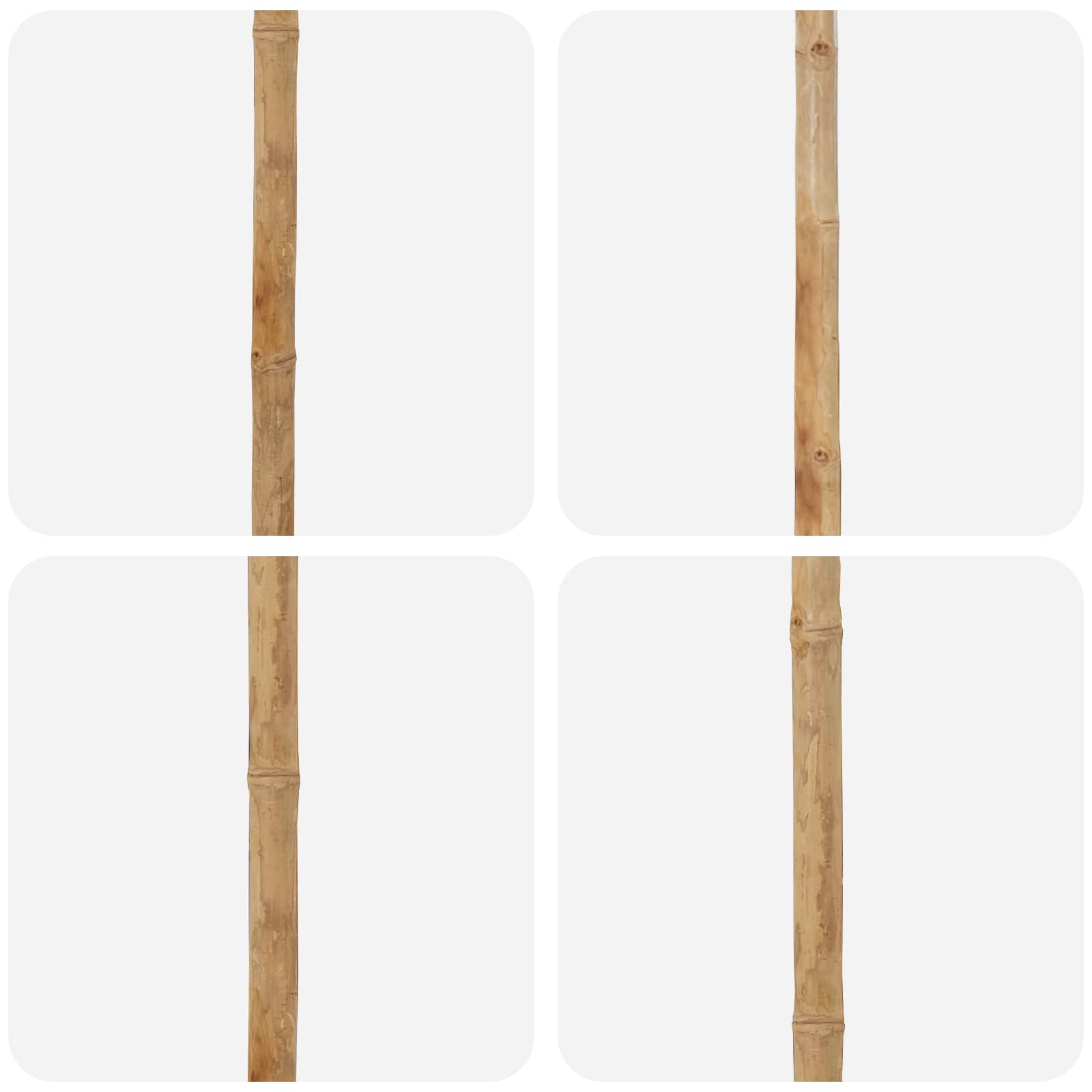 Garten-Sonnenschirm Cremeweiß Ø 150 x 210 cm Bambus