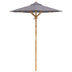 Garten-Sonnenschirm Dunkelgrau Ø 150 x 210 cm Bambus