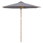 Garten-Sonnenschirm Dunkelgrau Ø 240 x 260 cm Bambus