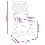 Klappstuhl 4 pcs Grau 49 x 57,5 x 92 cm Massivholz Akazie